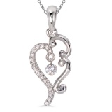 14K White Gold Dashing Diamonds Pendant 0.15 CTW