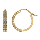 0.61 Ctw I2/I3 Diamond 10k Yellow Gold Hoop Earrings