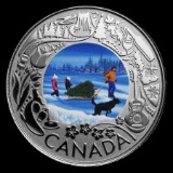 2019 RCM 1/4 oz Ag $3 Celebrating Canadian Fun: Christmas Tree