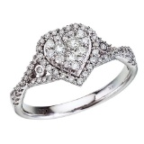 14K White Gold Diamond Clustaire Ring