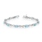 10K White Gold Oval Aquamarine and Diamond Bracelet 3.22 CTW