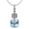 15.83 Ctw I2/I3 Blue Topaz And Diamond 14K White Gold Necklace