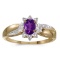 14k Yellow Gold Oval Amethyst And Diamond Ring 0.35 CTW