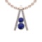 1.70 Ctw I2/I3 Blue Sapphire And Diamond 14K Rose Gold Necklace