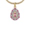 1.15 Ctw VS/SI1 Pink Sapphire And Diamond 14K Yellow Gold Pendant Necklace