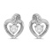 Certified 14k White Gold Pearl And Diamond Heart Earrings