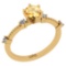 0.64 Ctw I2/I3 Citrine And Diamond 10K Yellow Gold Promises Ring