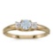 10k Yellow Gold Round Aquamarine And Diamond Ring