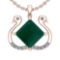 17.52 Ctw VS/SI1 Emerald And Diamond Platinum 14K Rose Gold Plated Pendant