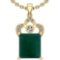 17.05 Ctw VS/SI1 Emerald And Diamond Platinum 14K Yellow Gold Plated Pendant