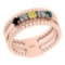 0.50 Ctw I2/I3 Treated Fancy Multi Diamond 14K Rose Gold Eternity Band Ring