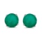 Certified 5 mm Natural Round Emerald Stud Earrings Set in 14k White Gold