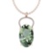 Certified 14.38 Ctw Green Amethyst And Diamond I1/I2 10K Rose Gold Pendant