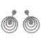 14k White Gold Diamond Circle Drop Earrings 1.54 CTW