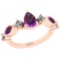 1.25 Ctw I2/I3 Amethyst And Diamond 10K Rose Gold Cocktail Ring