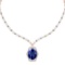 6.28 Ctw VS/SI1 Tanzanite And Diamond 14k Rose Gold Victorian Style Necklace
