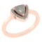 0.86 Ct Natural Salt Pepper Diamond I2/I3And White Diamond I2/I3 14k Rose Gold Vintage Style Ring