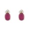 14k Yellow Gold Ruby And Diamond Oval Earrings 1.32 CTW