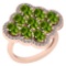 4.80 Ctw Peridot And Diamond I2/I3 10K Rose Gold Vintage Style Ring