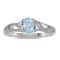 10k White Gold Oval Aquamarine And Diamond Ring 0.31 CTW