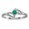 10k White Gold Round Emerald Ring 0.09 CTW