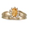10k Yellow Gold Oval Citrine And Diamond Ring 0.45 CTW