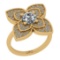 1.38 Ctw SI2/I1 Diamond 14K Yellow Gold Vintage Style Ring