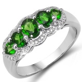 0.98 CTW Genuine Chrome Diopside .925 Sterling Silver Ring
