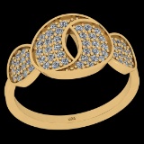 0.43 Ctw I2/I3 Diamond 10K Yellow Gold Entertiy Ring