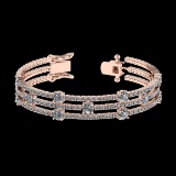 6.52 Ctw SI2/I1 Diamond Style 14K Rose Gold Bracelet