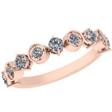 0.60 Ctw Diamond I2/I3 14K Rose Gold Eternity Band Ring