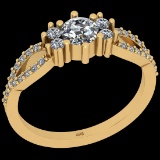 0.79 Ctw I2/I3 Diamond 10K Yellow Gold Vintage Style Ring