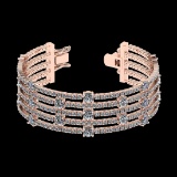 20.06 Ctw SI2/I1 Diamond Style 14K Rose Gold Bracelet