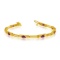 10k Yellow Gold Natural Ruby And Diamond Tennis Bracelet 1.6 CTW