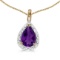 14k Yellow Gold Pear Amethyst Pendant