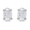 14k White Gold Oval White Topaz Earrings 0.96 CTW