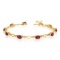 14K Yellow Gold Oval Garnet and Diamond Bracelet 4.73 CTW