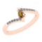 0.29 Ct Natural Yellow Diamond I2/I3And White Diamond I2/I3 14k Rose Gold Vintage Style Ring