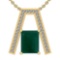 21.72 Ctw VS/SI1 Emerald And Diamond Platinum 14K Yellow Gold Plated Pendant