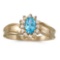 10k Yellow Gold Oval Blue Topaz And Diamond Ring