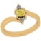 0.57 Ct GIA Certified Natural Fancy Yellow Diamond And White Diamond 18K Yellow Gold vintage Style R
