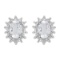14k White Gold Oval White Topaz And Diamond Earrings 1 CTW