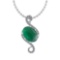 15.75 Ctw VS/SI1 Emerald And Diamond 14K White Gold Pendant