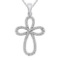 14K White Gold .25 Ct Diamond Cross Pendant