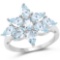 3.00 CTW Genuine Aquamarine .925 Sterling Silver Ring