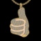 1.27 Ctw SI2/I1 Diamond 14K Yellow&Rose Gold Two tone Pendant