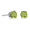 4 mm Round Peridot Stud Earrings in 14k White Gold 0.48 CTW