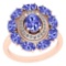 3.13 Ctw VS/SI1 Tanzanite And Diamond 14K Rose Gold Vintage Style Ring