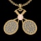 1.32 Ctw SI2/I1 Diamond 14K Yellow&Rose Two tone Gold Tennis Set Pendant