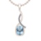 Certified 48.08 Ctw I2/I3 Blue Topaz And Diamond 14K Rose Gold Pendant